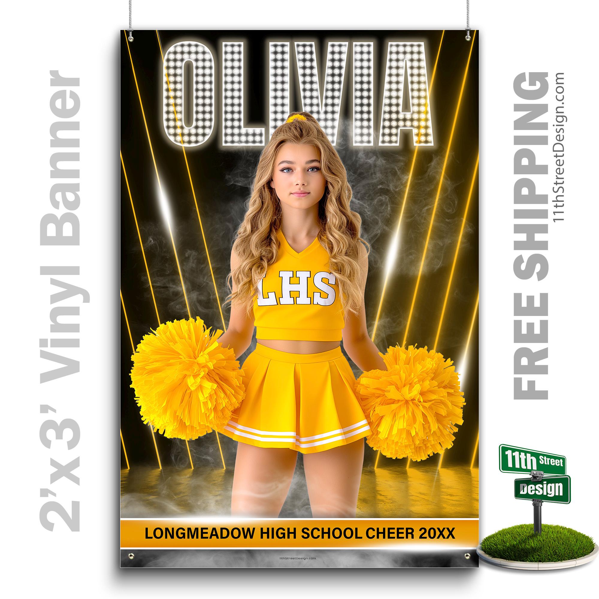 Custom-printed Vinyl Cheer Banner, Weatherproof High School Senior ...