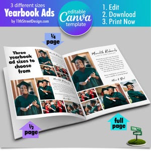 Next Chapter Yearbook Ad Template | Senior Ad for Yearbook | Editable Canva Design | Graduation Memory Collage for High School