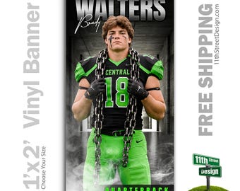 Custom-Printed Vinyl Football Banner, Weatherproof High School Senior Night Sports Poster, Personalized Team Photo Banners, Our House