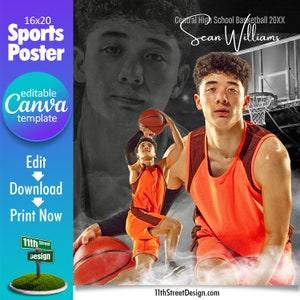 Plantilla de póster de baloncesto de Canva, diseña tus propios pósters deportivos de equipos de baloncesto sénior personalizados en Canva, fondo de baloncesto, Dream Weaver