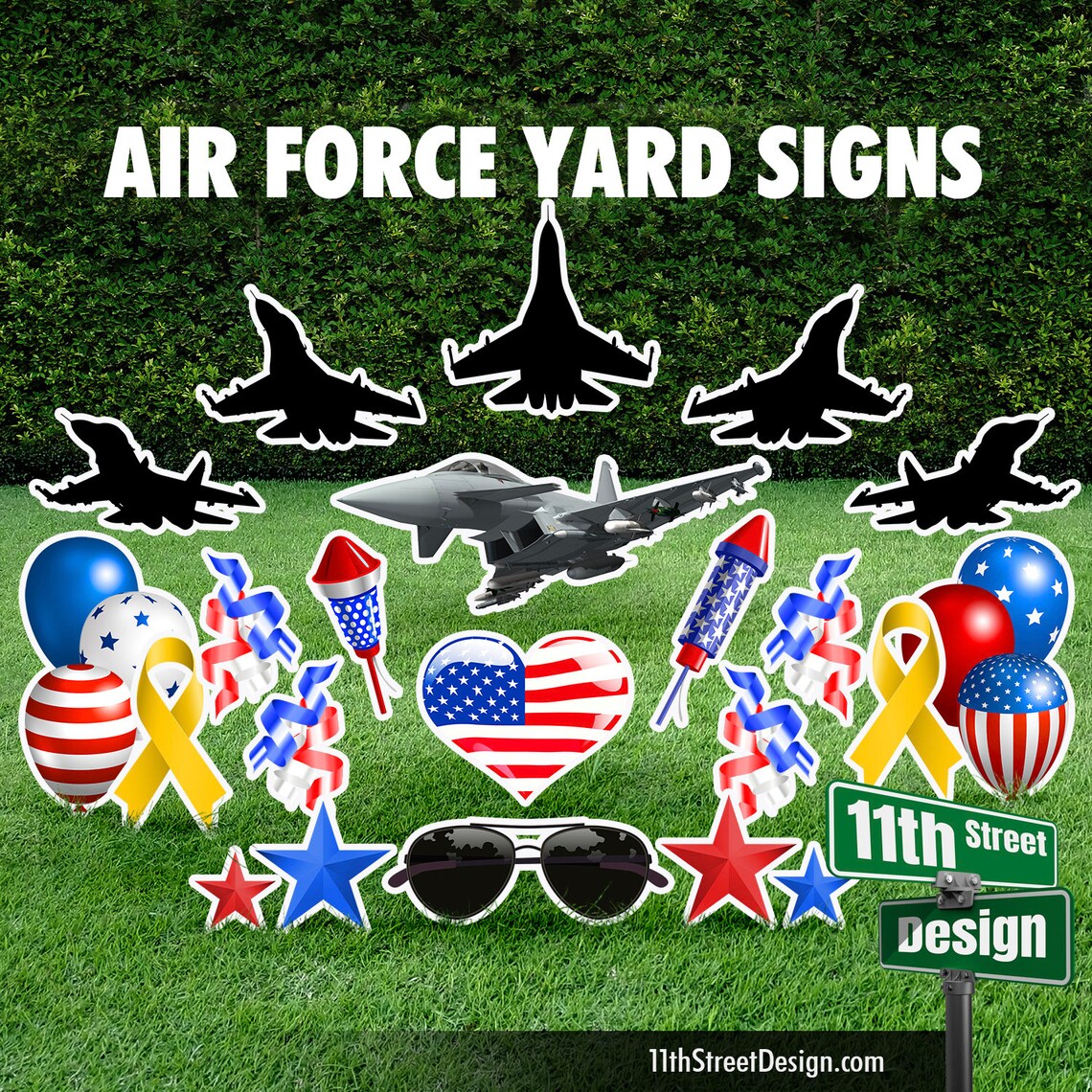 Air Force Lawn Decorations Military Homecoming Signs Fighter | Etsy
