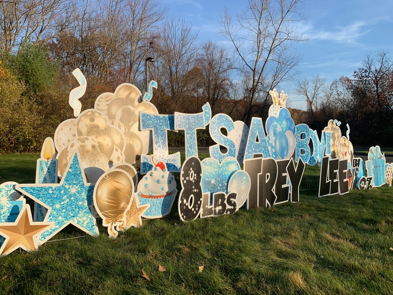 24 It's A Boy Yard Signs Outdoor Baby Announcement Etsy