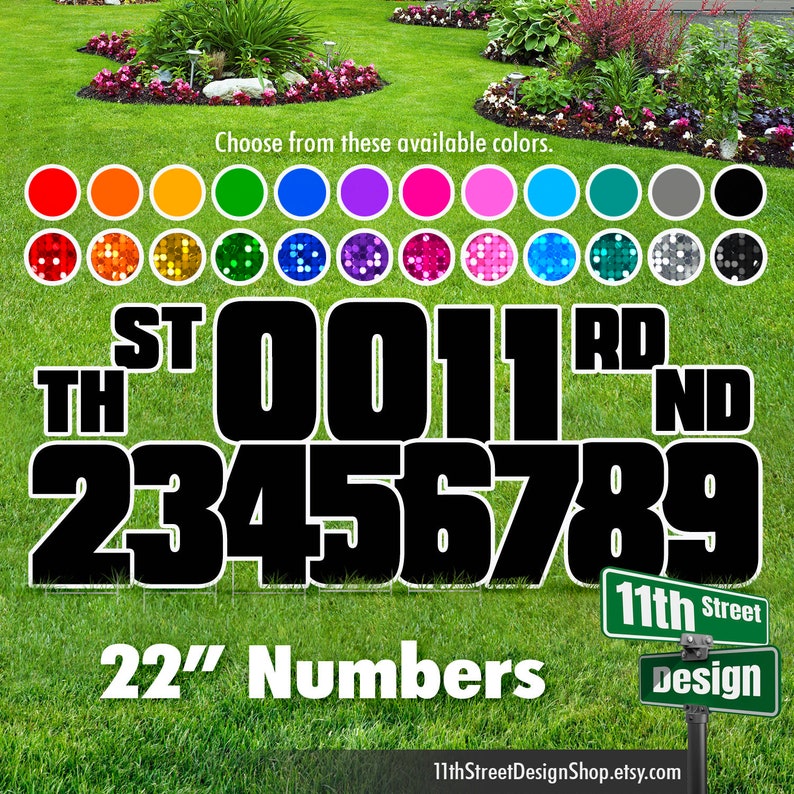 22 Chunky Number Yard Signs Big 22 Lawn Numbers Etsy