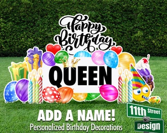 Personalized Birthday Party Lawn Decorations, Customized Happy Birthday Yard Signs Birthday Party Lawn Greeting, Yard Card Business Supplier