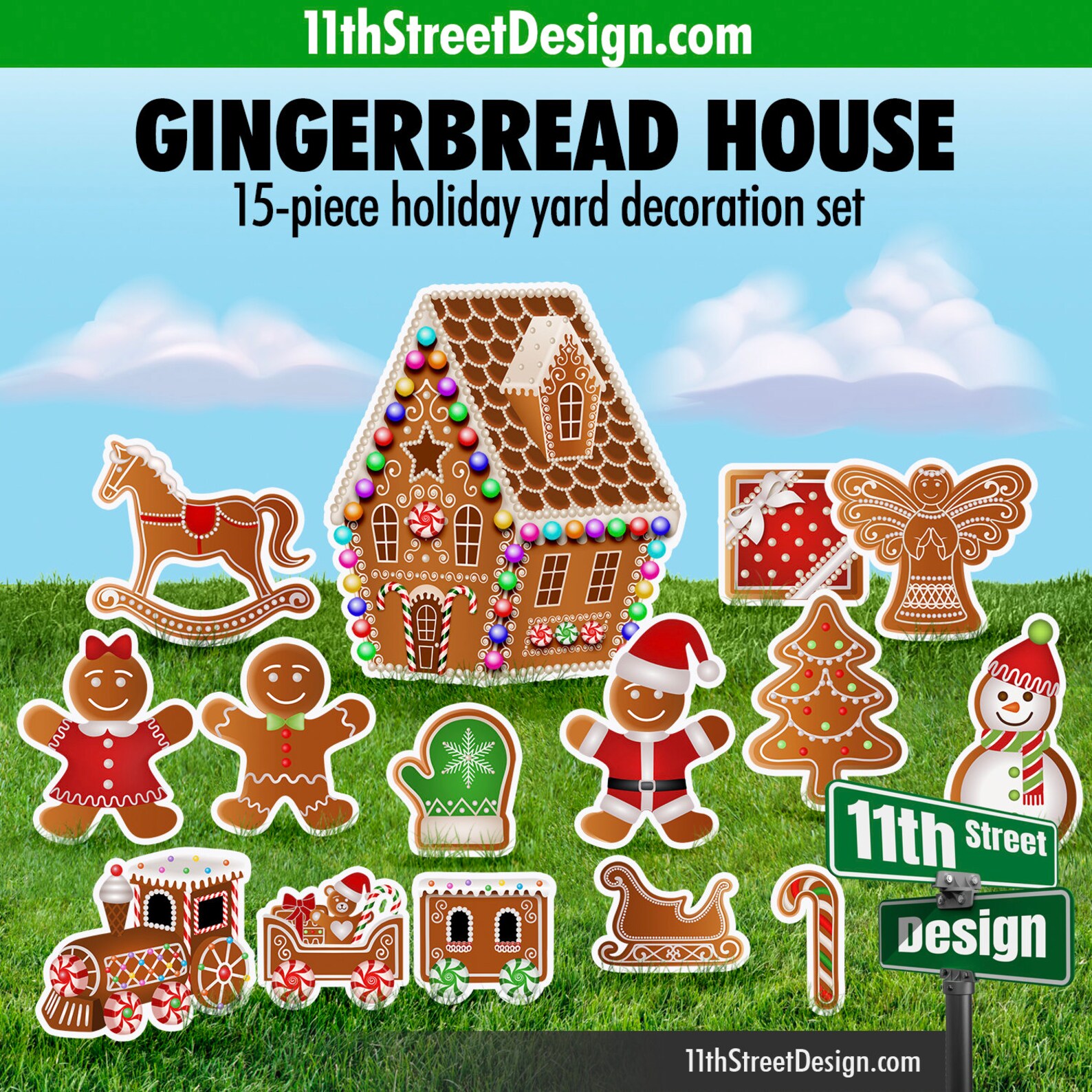Big Gingerbread House Lawn Decorations Christmas Theme Yard Etsy