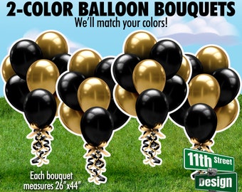 2-color Balloon Bouquets, Match Your School Colors, Lawn sign, Grad Party Yard Signs, Class of 2023, Yard Card Business Supplier, Black Gold