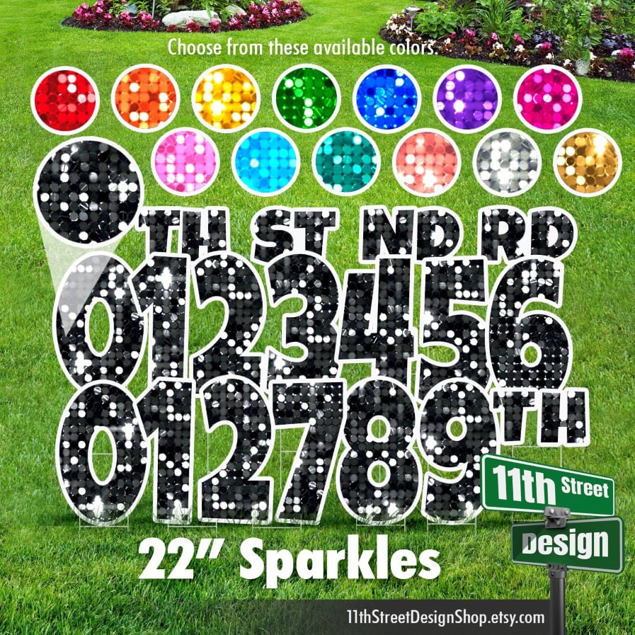 22" Numbers Luckiest Guy, Large Yard Sign Number Set Includes 09 plus