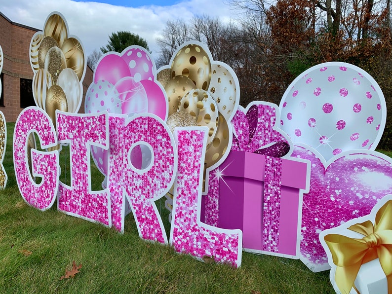 24 It's A Girl Yard Signs Outdoor Baby Announcement Etsy