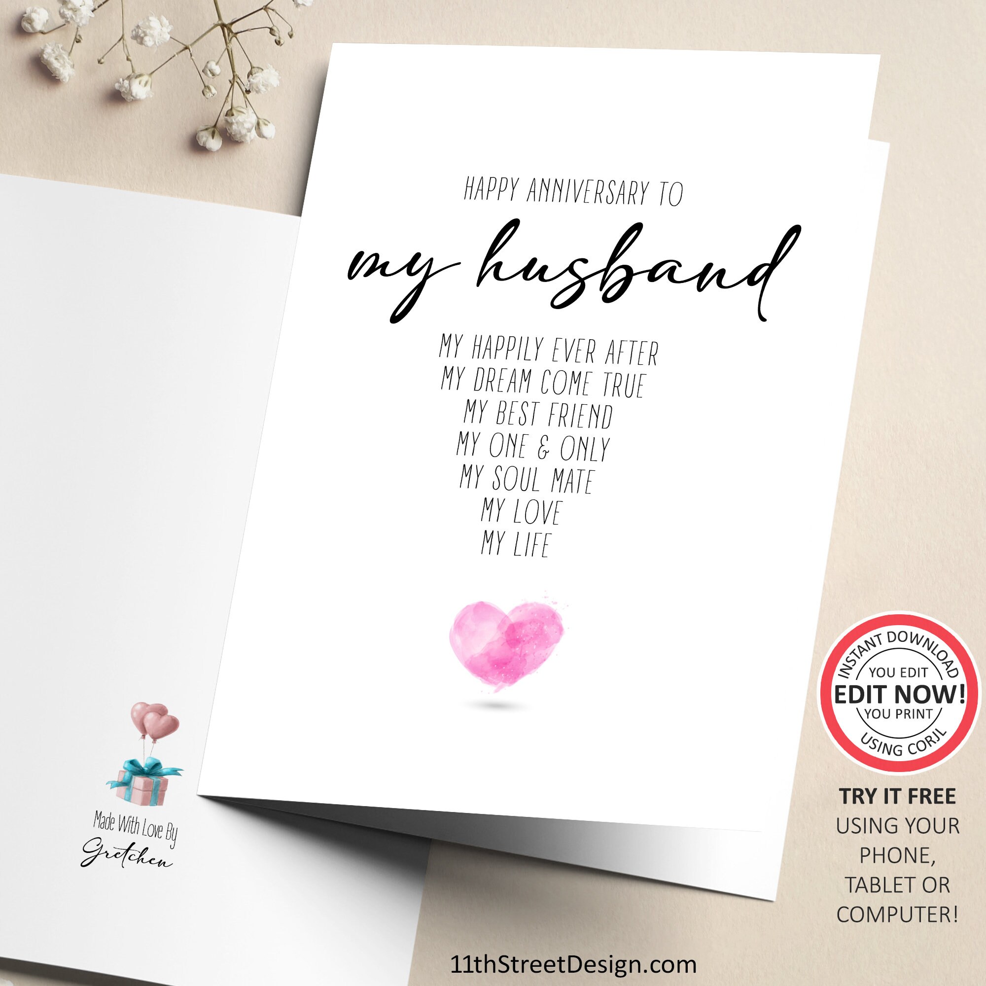 Printable 1st Anniversary Card for Husband or Wife, Digital Download, You Edit, You Print, Personalized Greeting Card, Print at Home - Etsy Denmark printable-1st-anniversary-card-for-husband-or-wife-digital-download-you-edit-you-print-personalized-greeting-card-print-at-home-etsy-denmark
