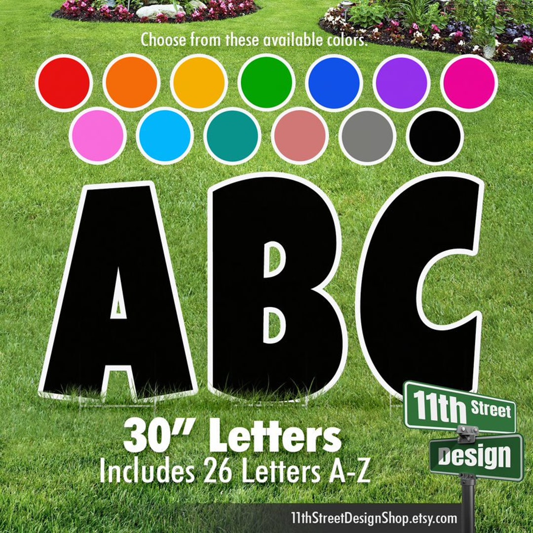 30 Solid Color Luckiest Guy Font A Z Alphabet Yard Sign Etsy