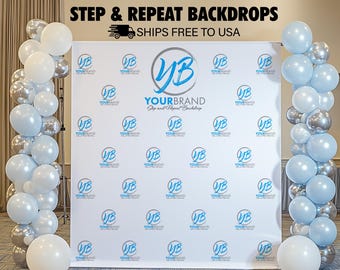 Custom Step Repeat Logo Backdrop Printing, Business Event Backdrop, Custom Step Repeat Banner, Corporate Logo Backdrop, Repeating Logo Sign