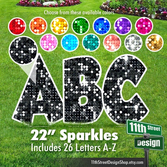 22 Sparkle Letters AZ Alphabet Yard Signs 26Letter Etsy