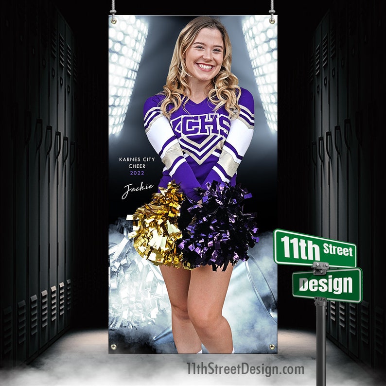 Custom Sports Banner Smokey Lights Cheer Etsy