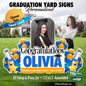 Custom Graduation Yard Sign Cutouts, Personalized Graduation Yard Sign, Custom Graduation Decoration, College Grad Party Sign, Class of 2024