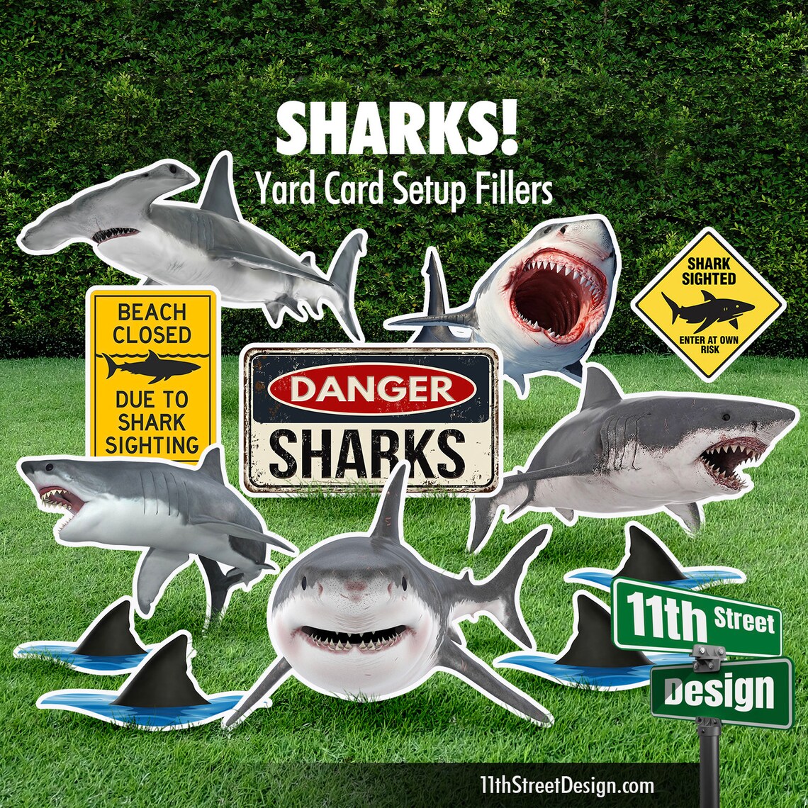 Sharks Lawn Decorations Shark Week Yard Signs Perfect for Etsy