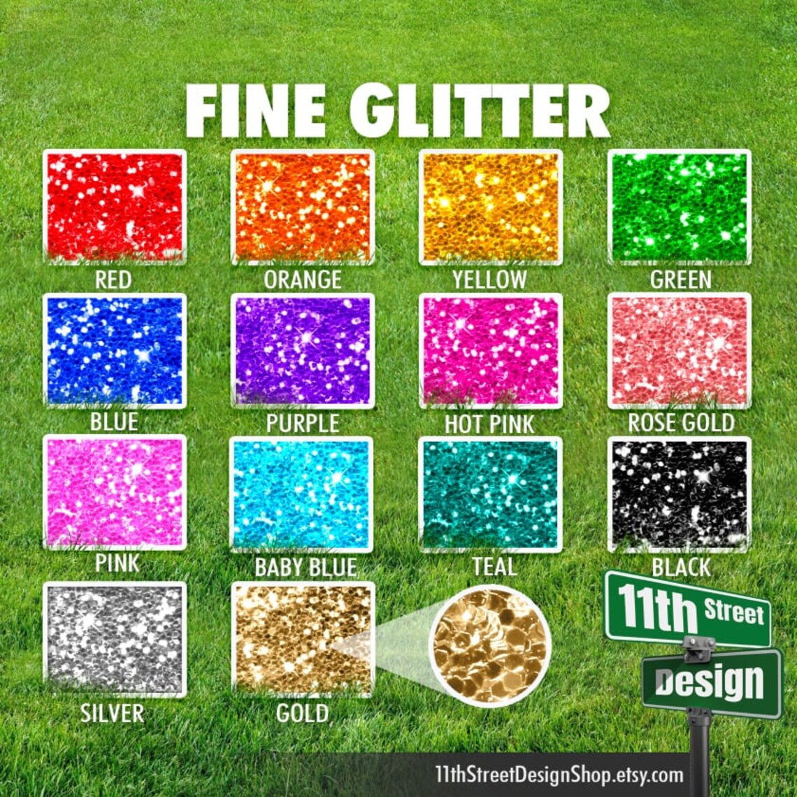 20 Fine Glitter KG Font A-Z Alphabet Yard Sign Letters | Etsy