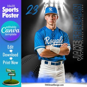 Modelo de pôster de beisebol Canva, crie seus próprios pôsteres esportivos personalizados de times de beisebol sênior no Canva, fundo de beisebol, sob as luzes