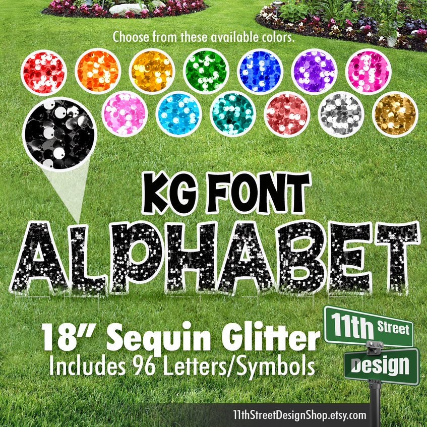 18 KG Font Full Alphabet Yard Sign Letters | Etsy