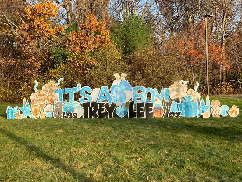 24 It's A Boy Yard Signs Outdoor Baby Announcement Etsy