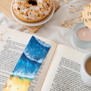 Sea Scape, Ocean Watercolor Printable Bookmark, Instant Download ...