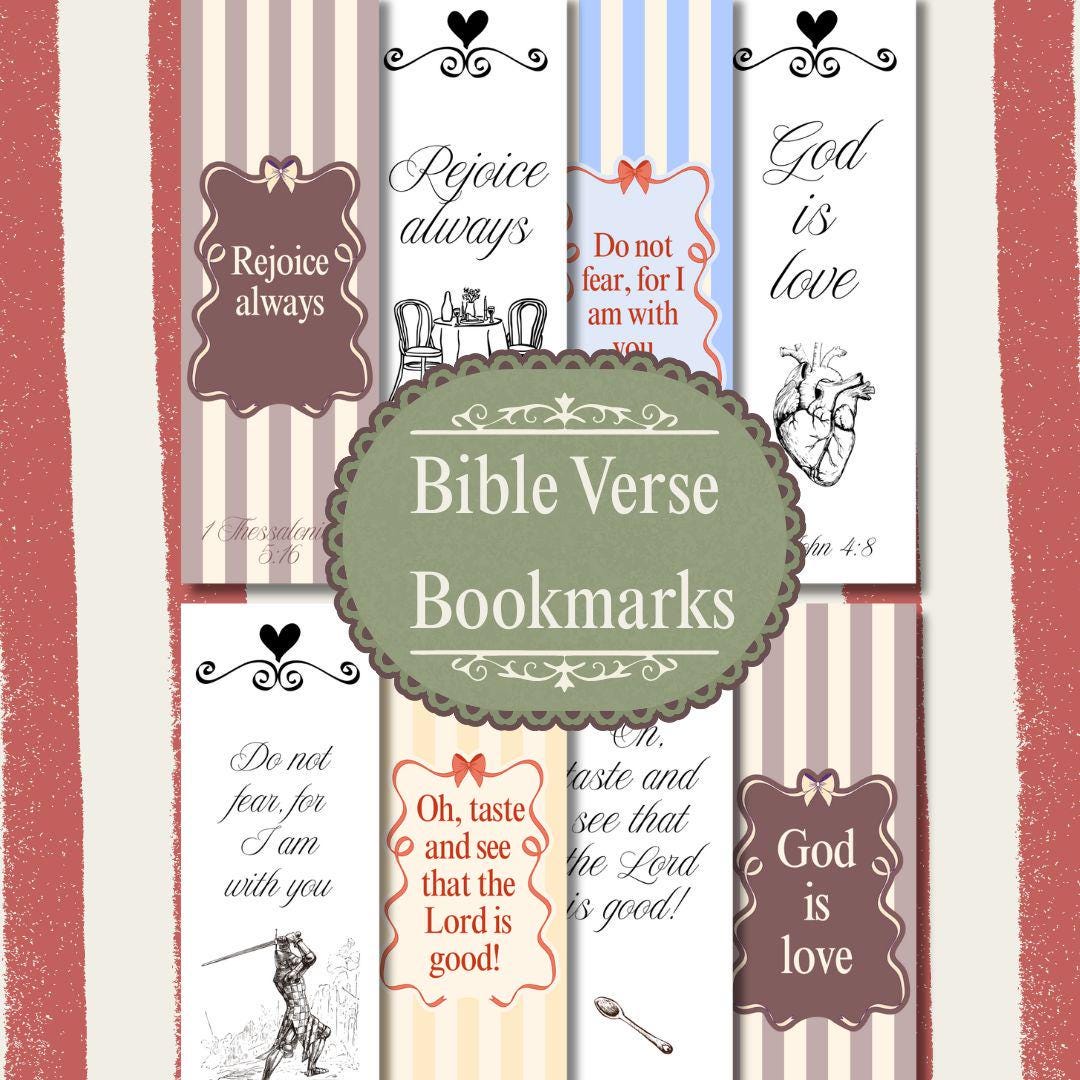 Scripture Text For Bookmarks Christian Bookmark Printable | Bible Verse | JPG PNG PDF Bundle - Etsy