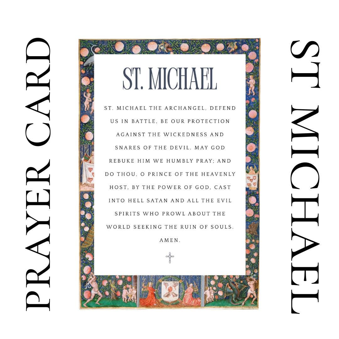 St Michael Prayer Card | Digital Download for Catholic Altar - Etsy