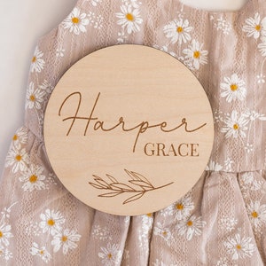 Custom Baby Name Announcement, Baby Christmas Gift, Newborn Name Announcement, Wood Baby Name Sign, Newborn Photo Prop, Fresh 48 Name Sign
