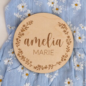 Custom Baby Name Announcement, Baby Christmas Gift, Newborn Name Announcement, Wood Baby Name Sign, Newborn Photo Prop, Fresh 48 Name Sign