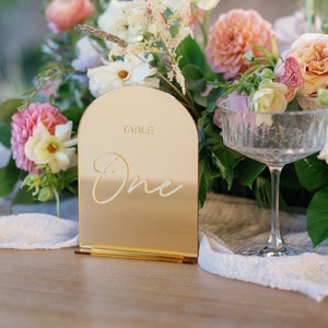 Gold Acrylic Arch Wedding Table Numbers, Wedding Table Decor, Wedding ...