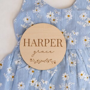 Custom Baby Name Announcement, Baby Christmas Gift, Newborn Name Announcement, Wood Baby Name Sign, Newborn Photo Prop, Fresh 48 Name Sign