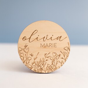 Custom Baby Name Announcement, Baby Christmas Gift, Newborn Name Announcement, Wood Baby Name Sign, Newborn Photo Prop, Fresh 48 Name Sign