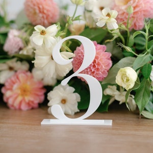 White Acrylic Wedding Table Numbers, Wedding Table Decor, Wedding Sign Wedding Decor, Modern Wedding Decor, Minimalist Wedding Decor