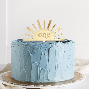 First Trip Around the Sun Cake Topper, 1st Birthday Cake Topper, Sun Cake Topper, Sunshine Cake Topper, Gold Acrylic Cake Topper