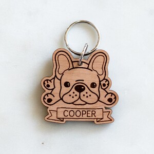 Custom French Bulldog KeyChain, Personalized Boston Terrier Keychain, Stocking Stuffer, Custom Gift for Dog Lovers, French Bulldog Gift