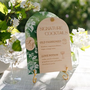 "Hochzeits-Bar-Menü-Schild, Signature-Cocktails-Bar-Menü-Schild, ""His And Hers""-Getränke, Hochzeitsempfänge Cocktail-Bogen-Schild, individuelles Bar-Schild."