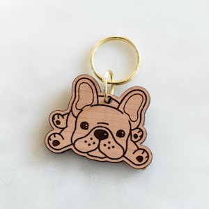 Custom French Bulldog KeyChain, Personalized Boston Terrier Keychain, Stocking Stuffer, Custom Gift for Dog Lovers, French Bulldog Gift