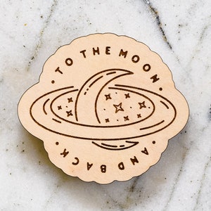 To the Moon and Back Stocking Stuffer, Valentines Day Gift, Gift for Her, Gift for Him, Moon and Star Decor, Eco-Friendly Gift, Wood Magnet