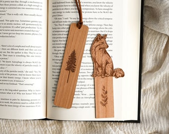 Fox Wood Bookmark, Cadeaux pour les amoureux du renard, Professeur de cadeaux, Animal des bois, Cadeau pour lecteur, Cadeau de Noël écologique, Rembourrage de bas