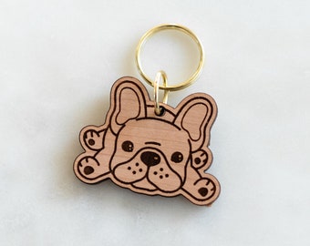 Custom French Bulldog KeyChain, Personalized Boston Terrier Keychain, Dog Lover Gift, Custom Gift for Dog Lovers, French Bulldog Gift