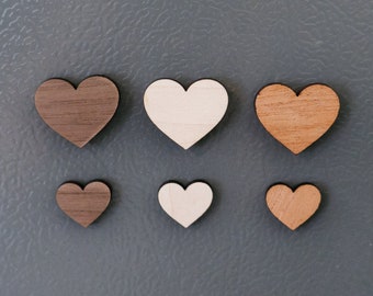 Small Wood Heart Magnet, Heart Magnet, Magnet Set, Valentine's Day Gift, Eco-Friendly Gift, Wood Magnet, Gift for Wife, Stocking Stuffer