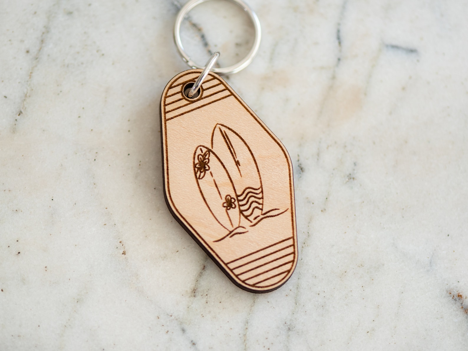 Surfboard Wood Keychain Surfing Keychain Accessory Ocean Etsy