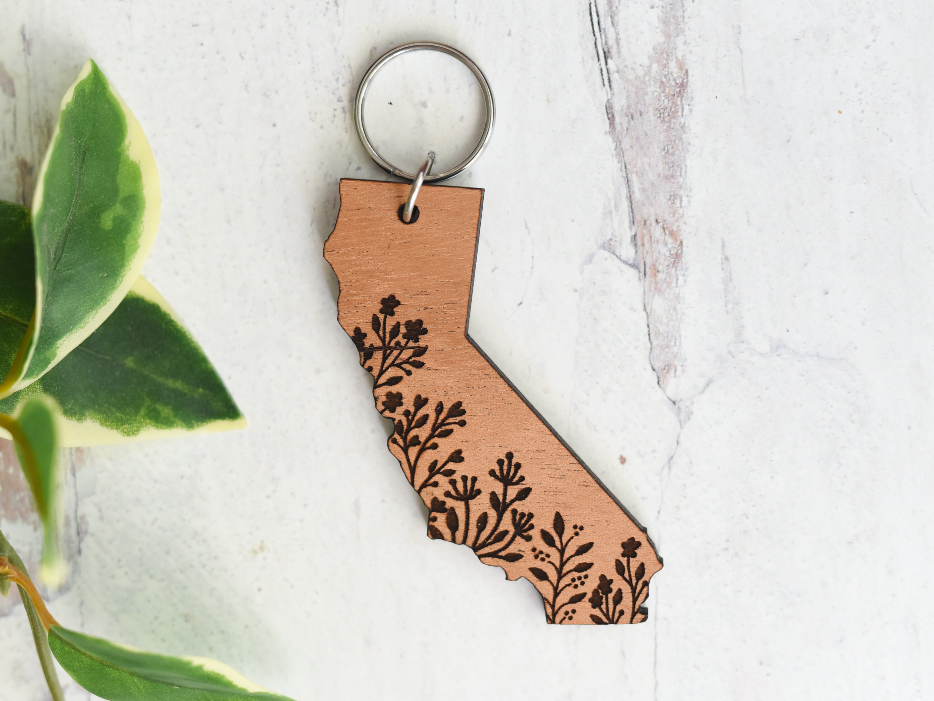 California Wood Keychain State Keychain California Accessory Etsy UK