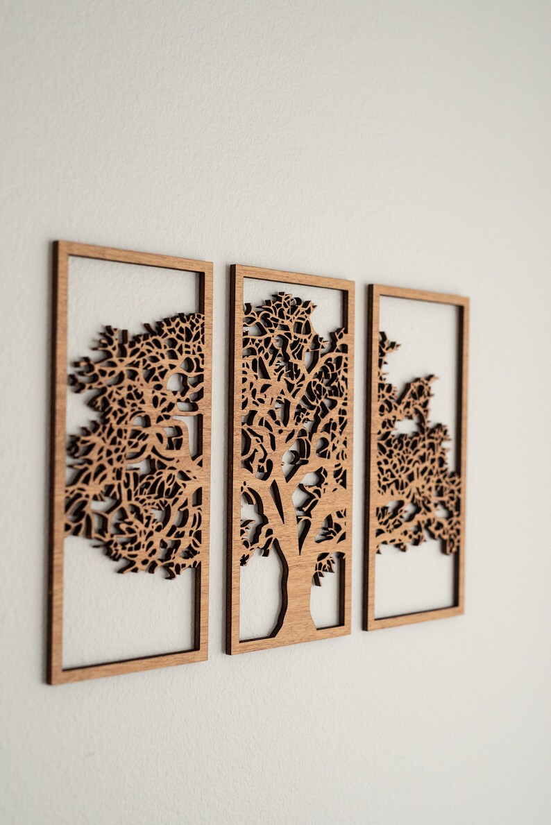 Tree Decor Laser Cut Wood Tree of Life Decor Laser Cut Art Etsy