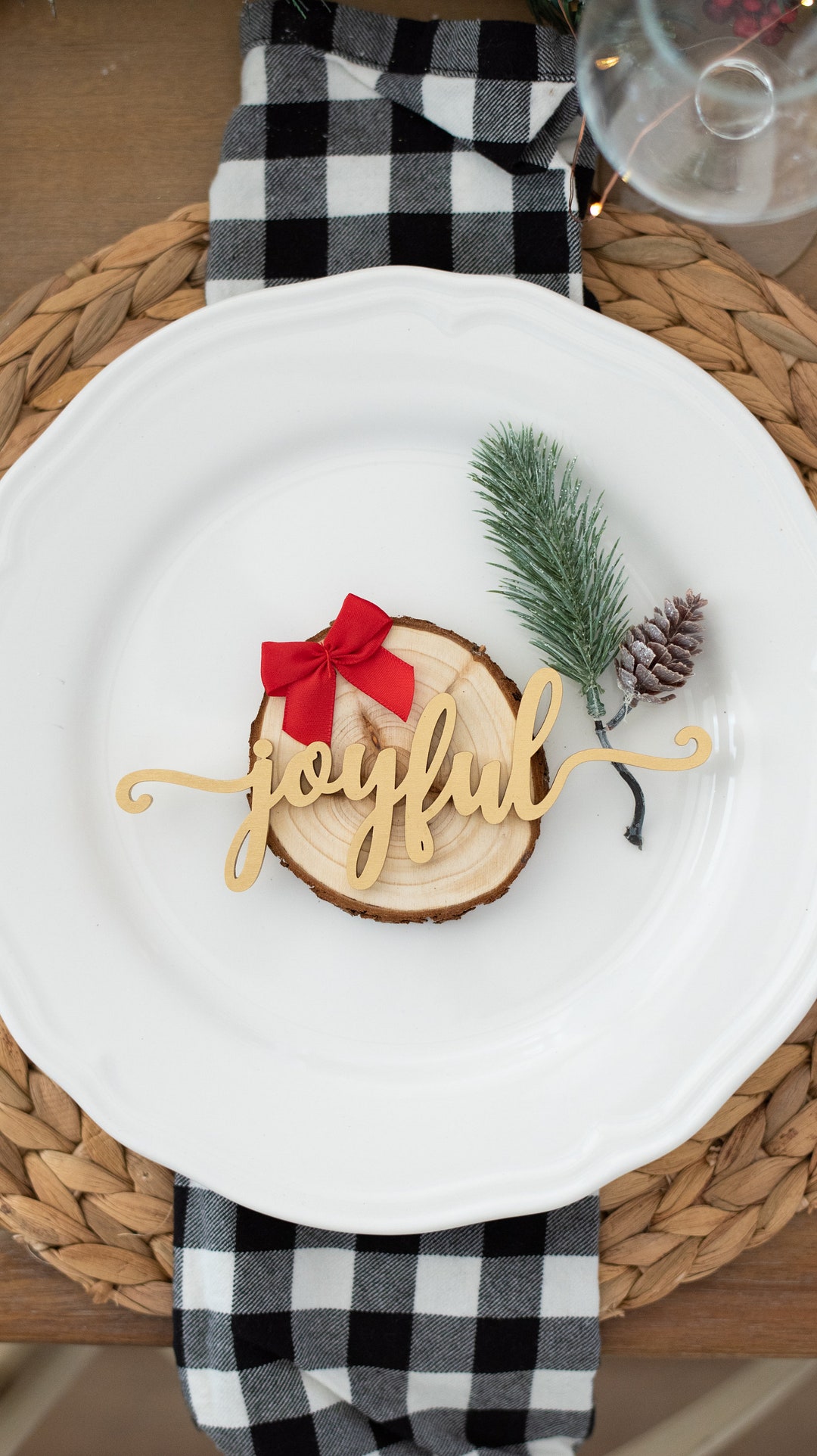 Christmas Place Setting Card, Christmas Table Decor, Christmas ...