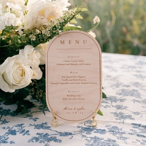 Wood Wedding Table Menus Sign, Wedding Table Decor, Wedding Decor, Modern Wedding Decor, Wood Wedding Decor, Wedding Dinner Menu