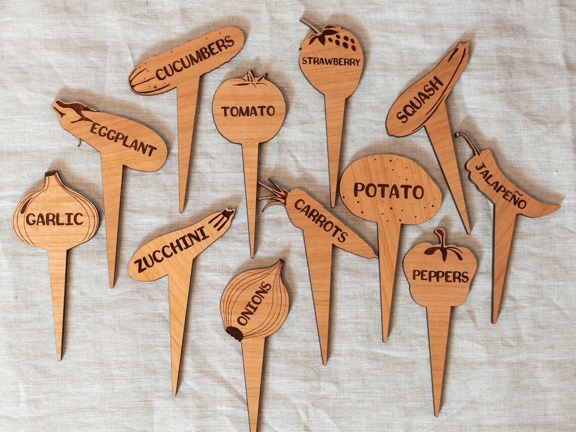 SINGLE Engraved Garden Markers Garden Tags Herb Labels Etsy