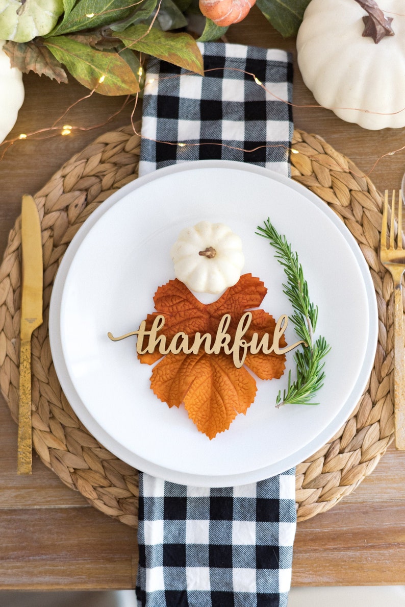 Thanksgiving Place Setting Card, Thanksgiving Table Decor, Thanksgiving Tablescape, Fall Tabletop, Fall Decor, Holiday Place Setting image 1