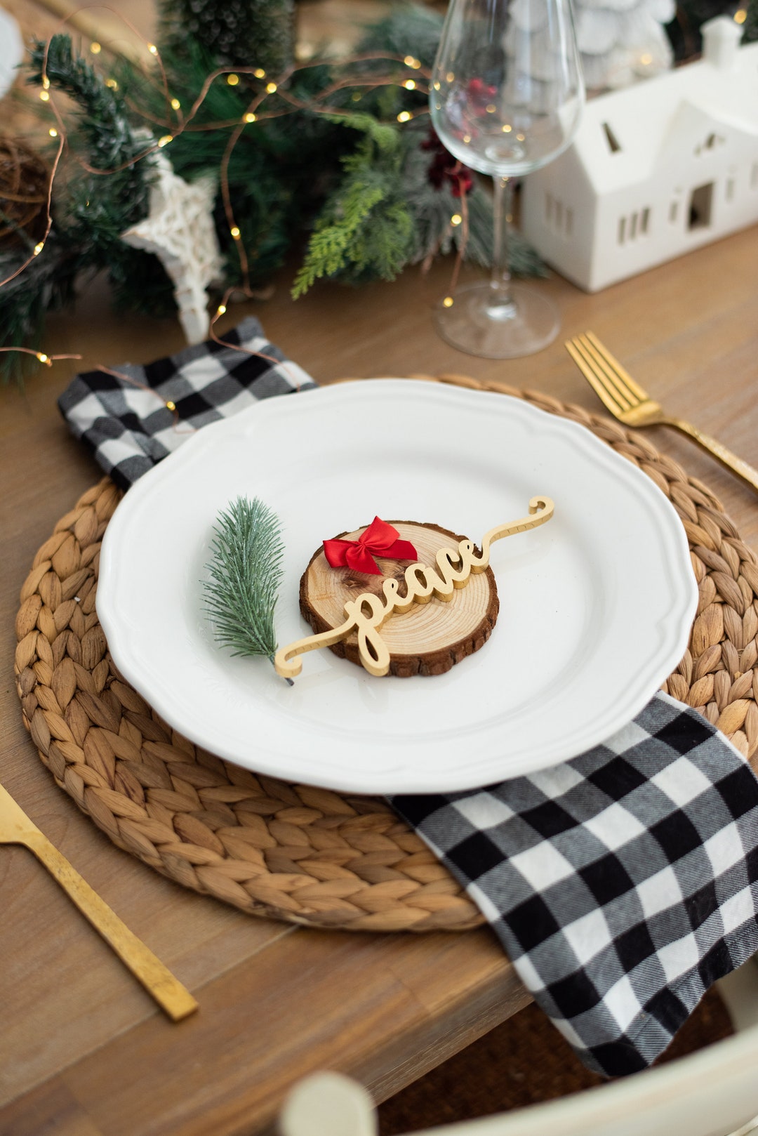 Christmas Place Setting Card, Christmas Table Decor, Christmas ...