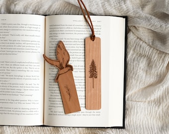 Bird Wood Bookmark, Flower Bookmark, Gifts Teacher, Gifts for Bird Lover, Gift for Reader, Eco-Friendly Christmas Gift, Stocking Stuffer