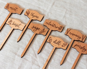 SINGLE Engraved Garden Markers, Garden Tags, Herb Labels, Planter Stakes, Plant Stake Markers, Veggy Garden, Garden Lover Christmas Gift